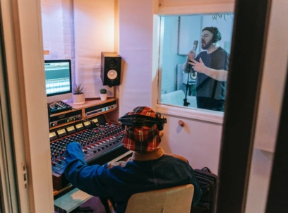 There is a person whose voice is getting recorded