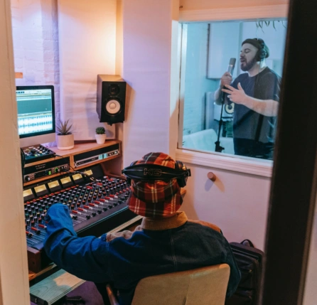 There is a person whose voice is getting recorded